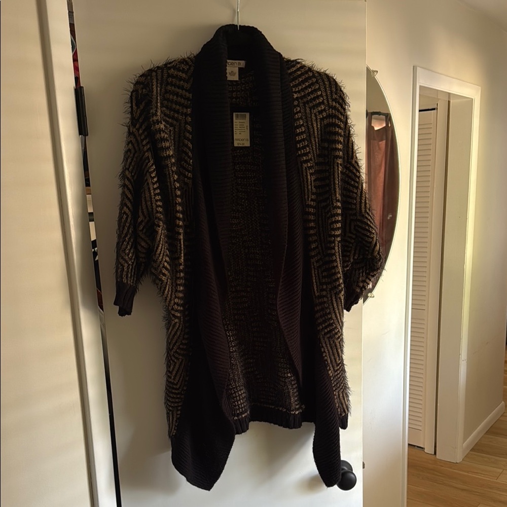 Arden B Black and Brown Cardigan Sweaters